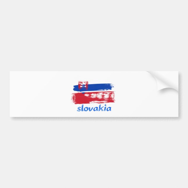 Autocollant De Voiture Conception grunge slovaque de drapeau (Devant)