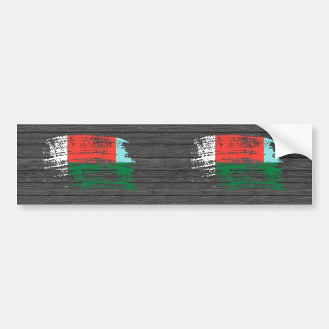 Autocollant De Voiture Conception malgache fraîche de drapeau (Devant)