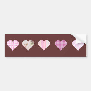 Autocollant De Voiture Conception rose de coeur d'amour - brun chocolat