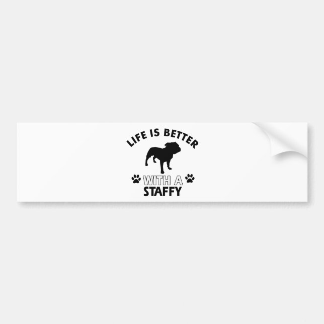 Autocollant De Voiture Conceptions de race de chien de Staffy (Devant)