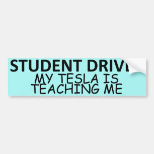 Autocollant De Voiture CONDUCTEUR ÉLÈVE (Ma Tesla m'apprend)