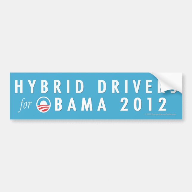 Autocollant De Voiture Conducteurs 2012 de Pro-Obama Hydrid (Devant)