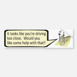 Autocollant De Voiture "Conduire trop près ?" Clippy