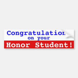 Autocollant De Voiture Congrès sur Your Honor Student Bumper Stick