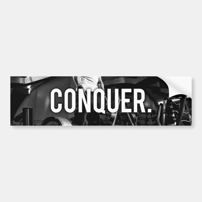 Autocollant De Voiture CONQUER - "Construction du corps" Exercice Motivat (Devant)