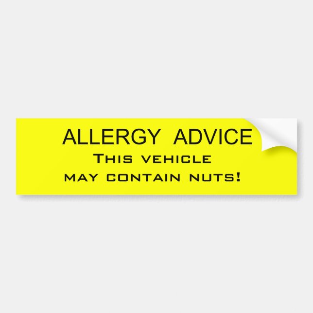 Autocollant De Voiture Conseil d'allergie (Devant)