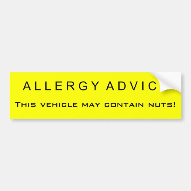 Autocollant De Voiture Conseil d'allergie (Devant)