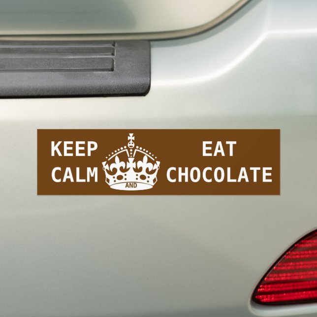 AUTOCOLLANT DE VOITURE CONSERVEZ LE CHOCOLAT DE MANGE CALME (En voiture)