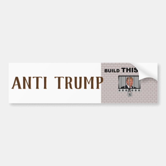 Autocollant De Voiture Construire ce mur / Anti Trump, (Devant)