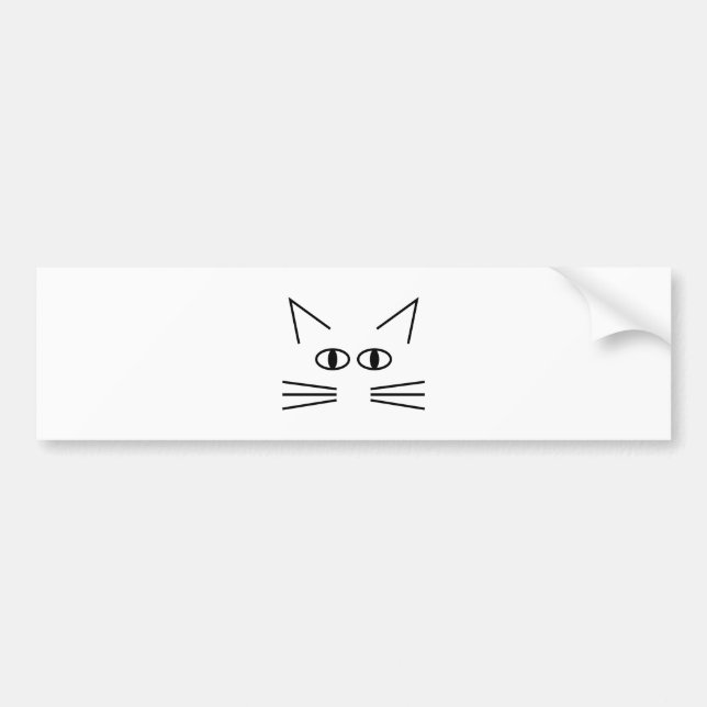 Autocollant De Voiture Contour de l'neb de chat (Devant)