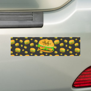 Autocollant De Voiture Cool et amusant yummy burger motif Monogramme