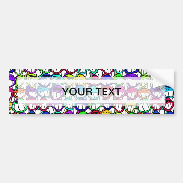 AUTOCOLLANT DE VOITURE COOL SMILING FACES GROUP (Devant)