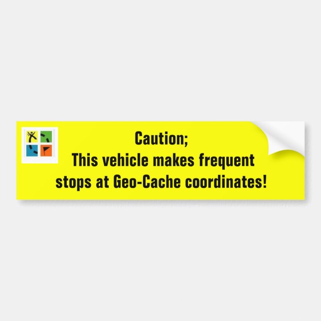 Autocollant De Voiture Coordonnées de Geo-Cachette (Devant)
