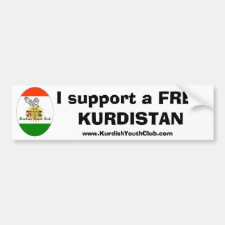 Autocollant De Voiture Copie de kycflagg, je soutiens le Kurdistan libre,