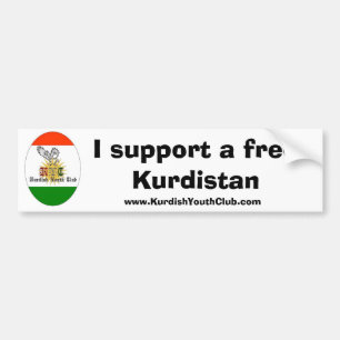 Autocollant De Voiture Copie de kycflagg, je soutiens le Kurdistan libre,
