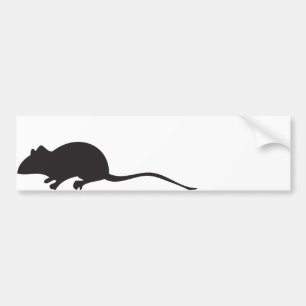 Autocollant De Voiture Copie noire et blanche de souris de silhouette