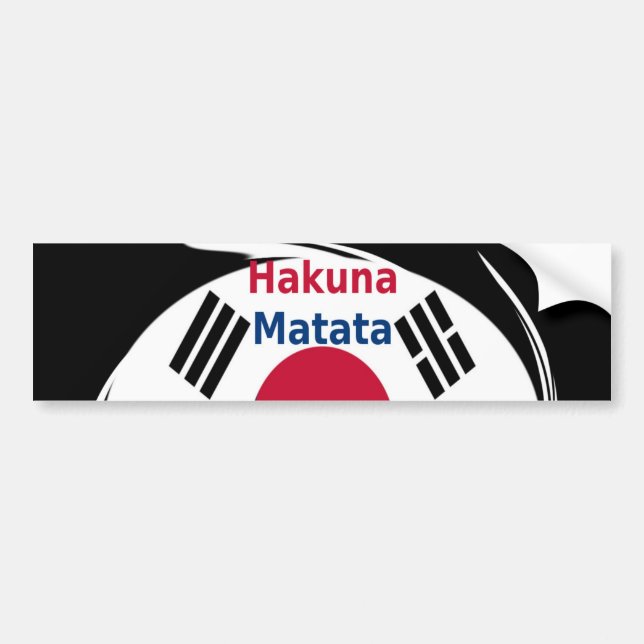 Autocollant De Voiture Corée du Sud Hakuna Matata Art Imprimer/Graphique (Devant)