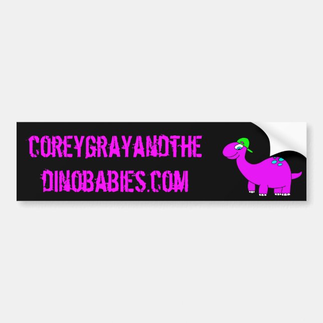 Autocollant De Voiture Corey gris et le Dinobabies (Devant)