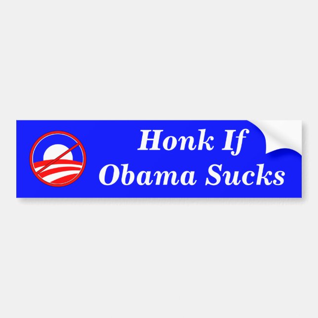 Autocollant De Voiture Cornez si Obama suce (Devant)