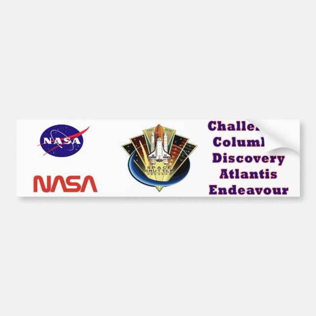 Autocollant De Voiture Correction commémorative de programme de navette (Devant)