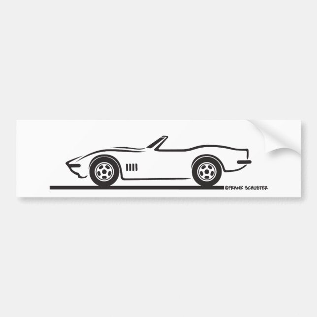Autocollant De Voiture Corvette convertible 1968-1969 (Devant)