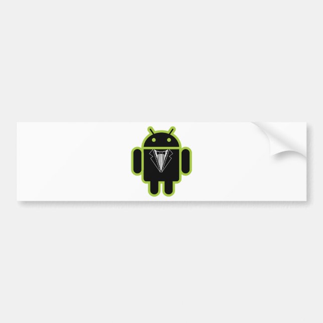 Autocollant De Voiture Costume vers le haut de vert androïde (Devant)