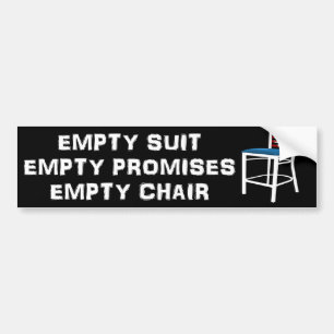Autocollant De Voiture Costume vide - promesses - chaise - anti Obama
