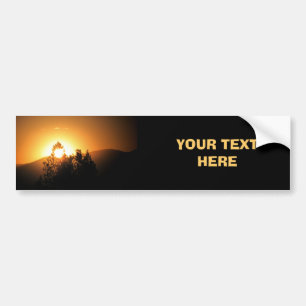 Autocollant De Voiture Coucher de soleil orange avec arbres personnalisab