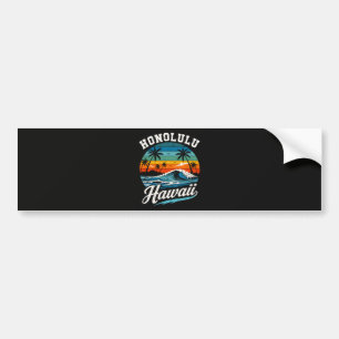 Autocollant De Voiture Coucher de soleil surf Honolulu Hawaï