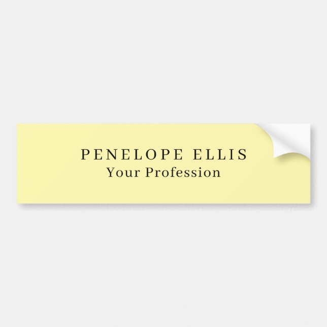 Autocollant De Voiture Couleur crème unique original classique profession (Devant)