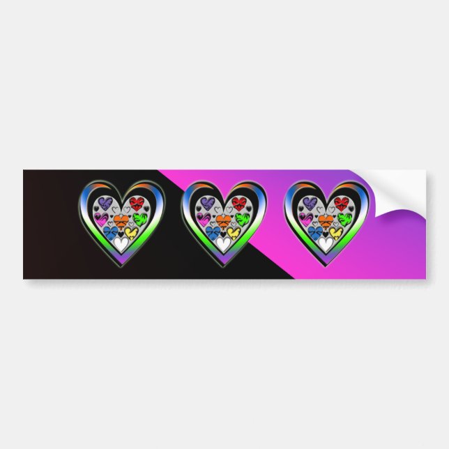 Autocollant De Voiture Couleurs d'amour (Devant)