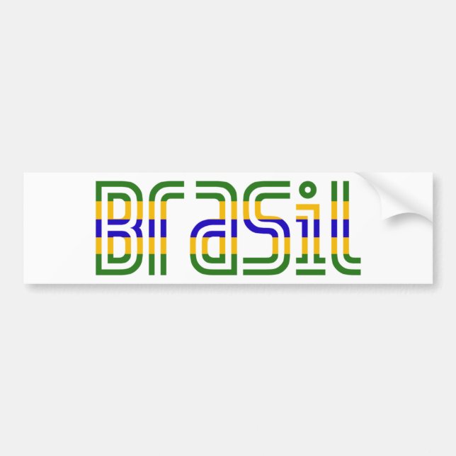 Autocollant De Voiture Couleurs de drapeau du Brésil ! (Devant)