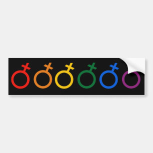 AUTOCOLLANT DE VOITURE COULEURS DE LA FIERTE FÉMININE