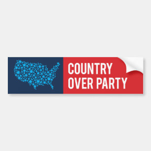 Autocollant De Voiture Country Over Party / Républicain pour Joe Biden