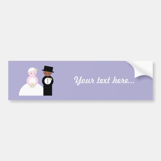 Autocollant De Voiture Couples mélangés mignons de mariage (Devant)