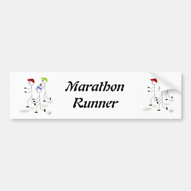 Autocollant De Voiture Coureur de marathon (Devant)