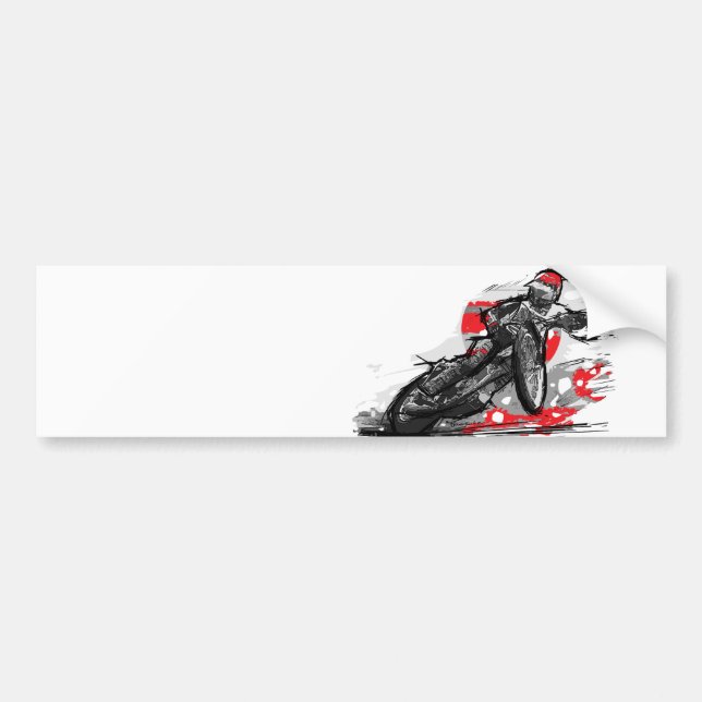 Autocollant De Voiture Coureur plat de moto de voie de speed-way (Devant)