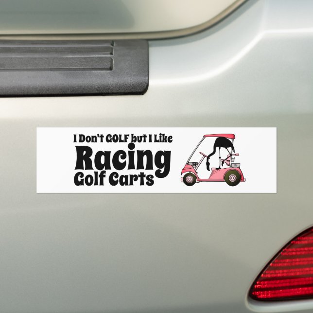 Autocollant De Voiture Courses de chariots de golf drôles (En voiture)