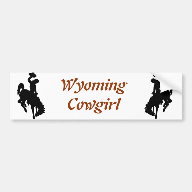 Autocollant De Voiture Cow-girl du Wyoming (Devant)