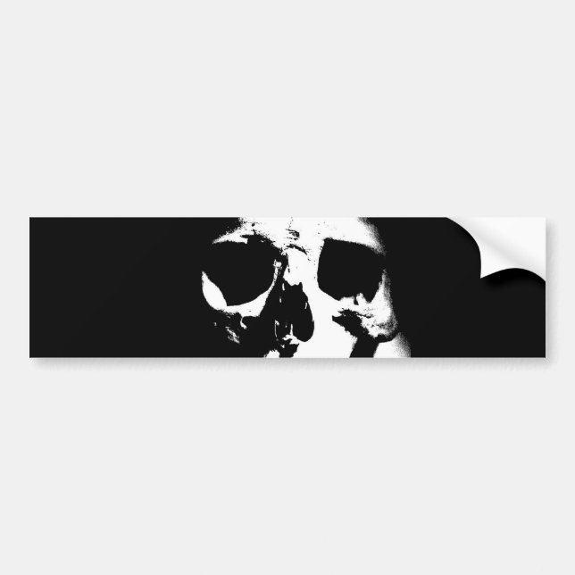 Autocollant De Voiture Crâne noir et blanc (Devant)