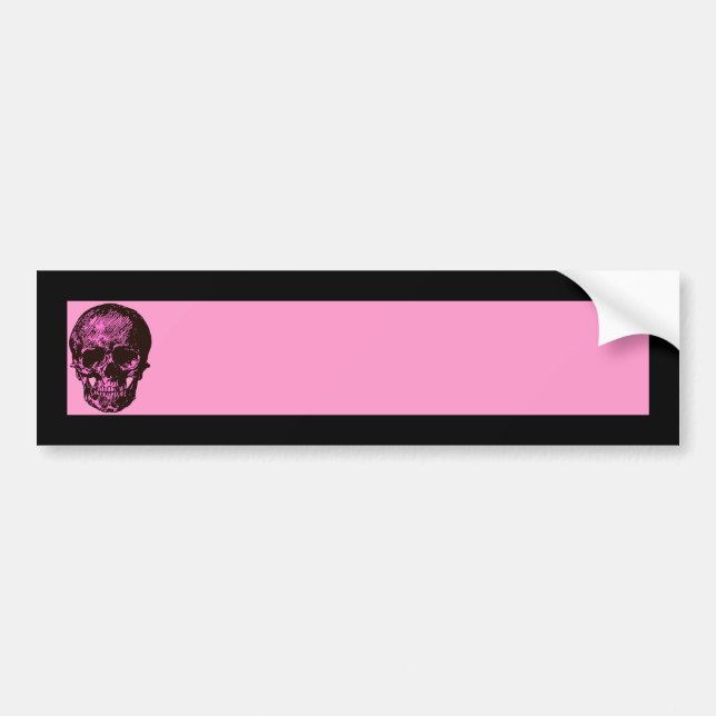 Autocollant De Voiture Crâne rose (Devant)