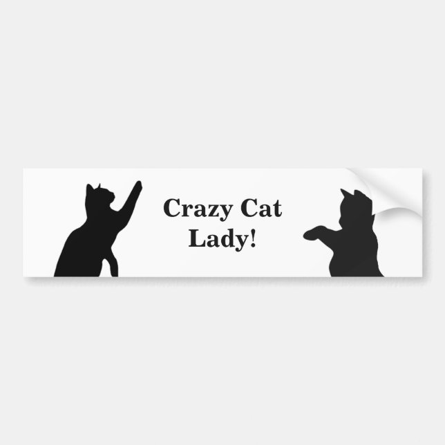Autocollant De Voiture CRAZY CAT LADY Fun Devis pour Amoureux de les chat (Devant)