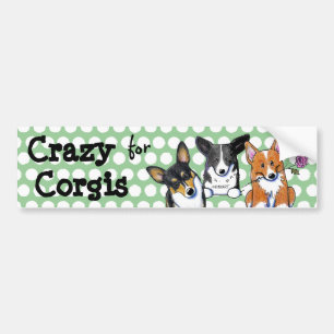 Autocollant De Voiture Crazy Pour Sticker Corgis Bumper