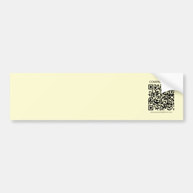Autocollant De Voiture Créer un code QR | Jaune pâle (Devant)