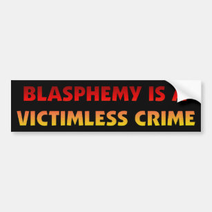Autocollant De Voiture Crime sans victime de blasphème