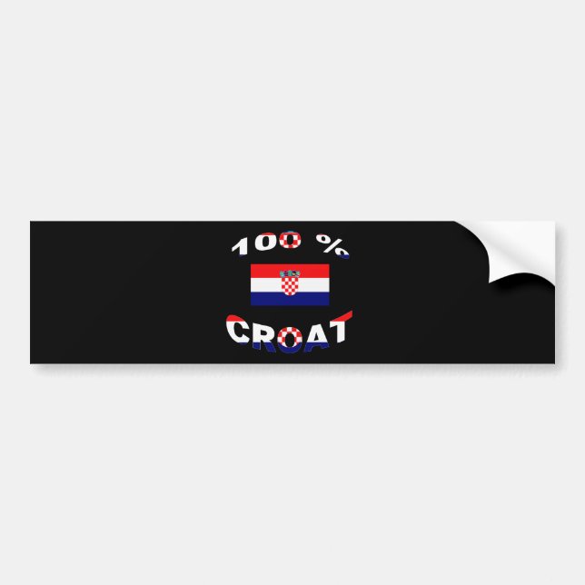 Autocollant De Voiture Croate 100% (Devant)