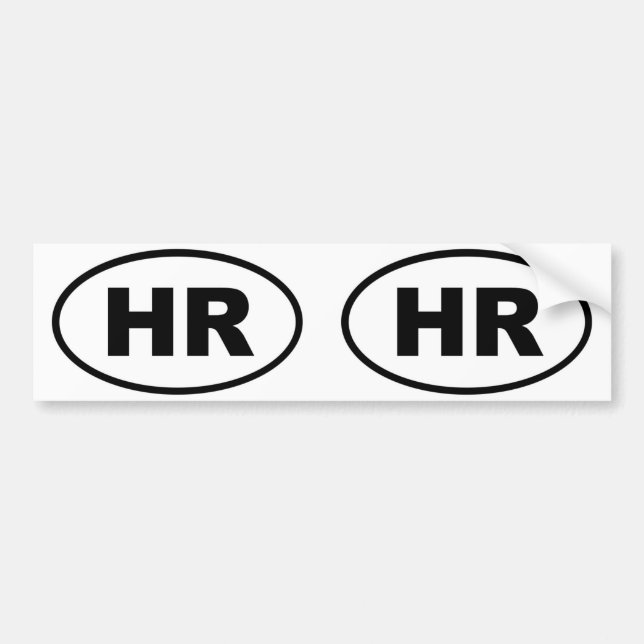 Autocollant De Voiture Croatie HR Ooval européen (Devant)