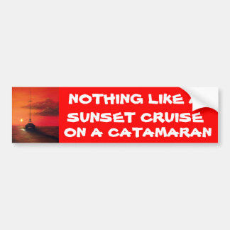 Autocollant De Voiture Croisière de coucher du soleil sur un catamaran