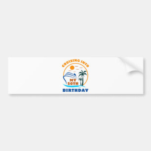 Autocollant De Voiture Croisière en mon bateau de 50e anniversaire