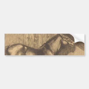 Autocollant De Voiture Croquis d'un poney (par Paul-Albert Besnard)
